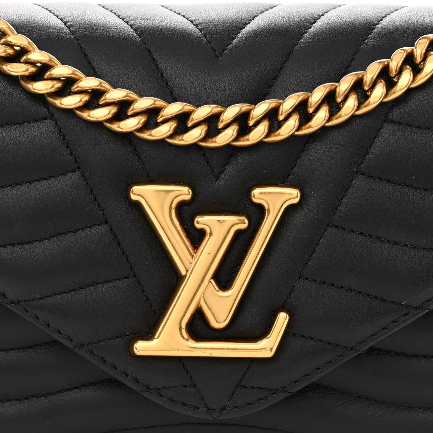 Louis Vuitton Calfskin New Wave Chain MM Black 8 of 11