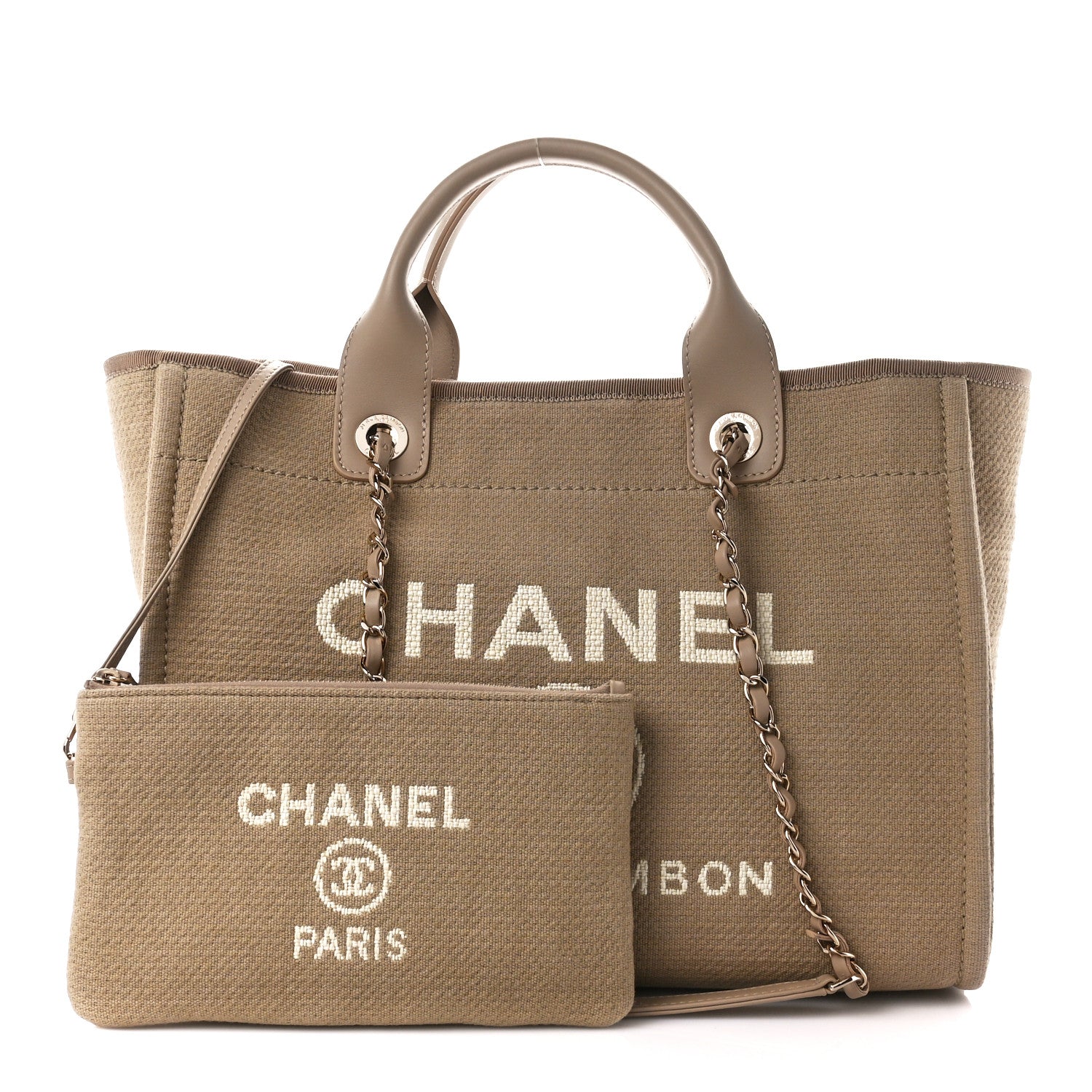 Chanel Mixed Fibers Small Deauville Tote Beige 1 of 24