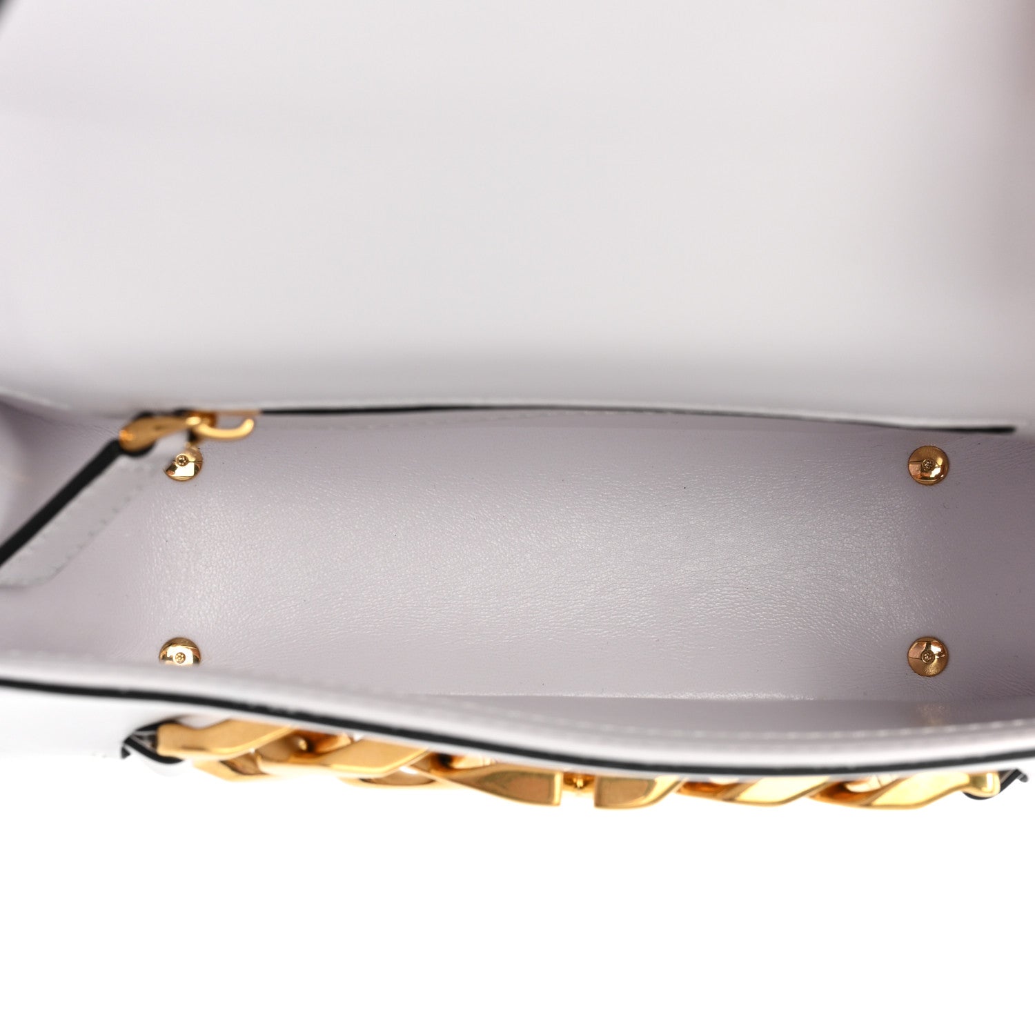 Valentino Garavani Calfskin Small Vlogo Chain Shoulder Bag Optic White 5 of 12