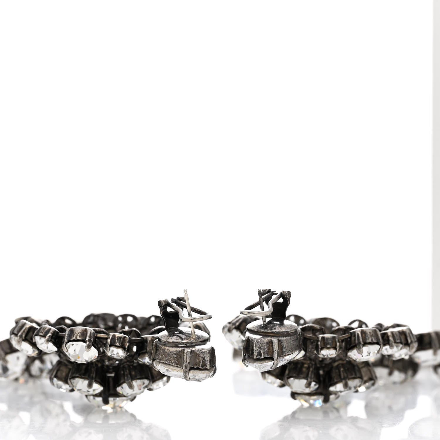 Gucci Metal Crystal Drop Earrings 3 of 4