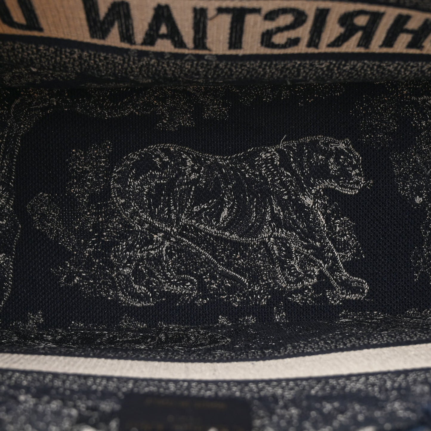 Canvas Embroidered Medium Dioriviera Toile De Jouy Reverse Book Tote Blue