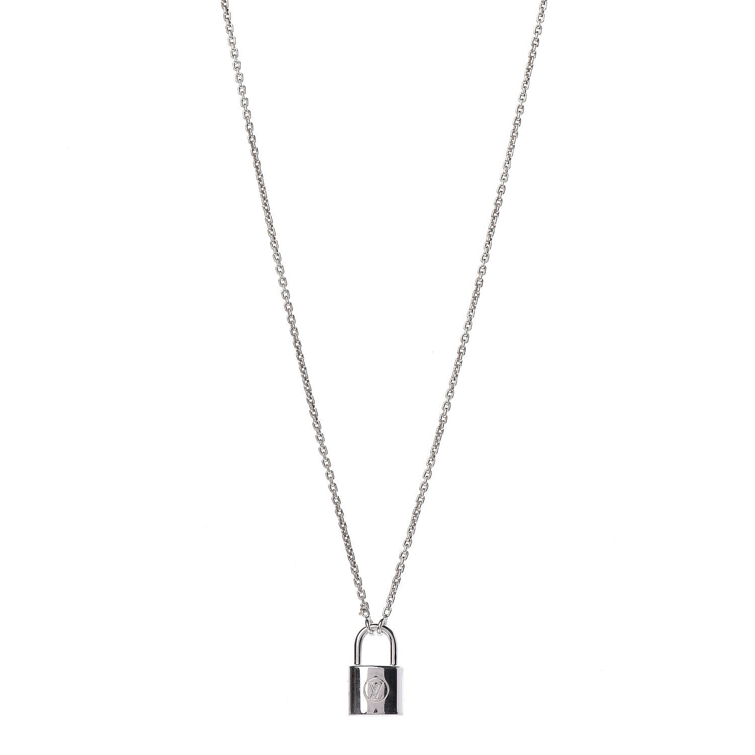 Louis Vuitton Sterling Silver Lockit Necklace 1 of 6