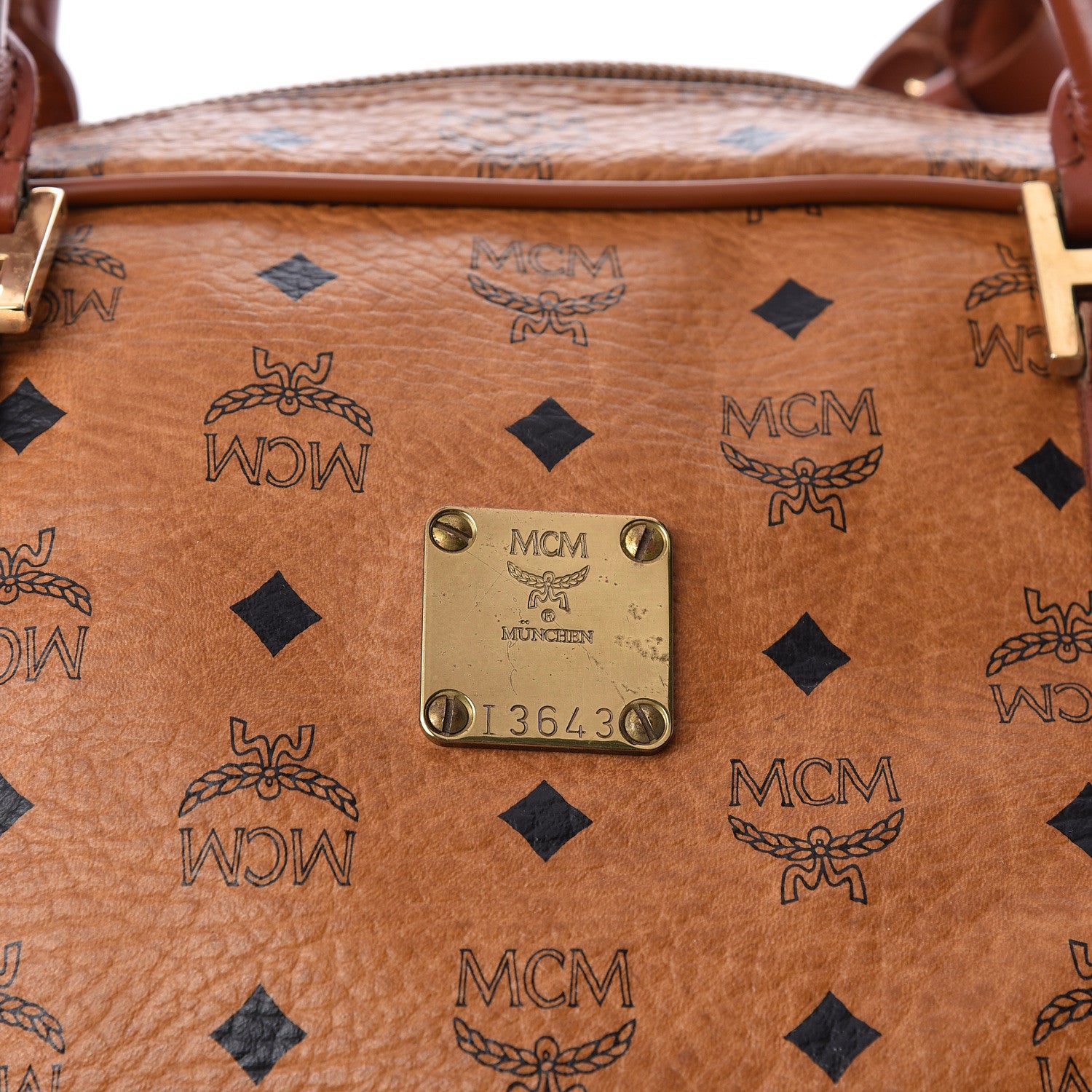 MCM Visetos Traveler Bag Cognac 7 of 17