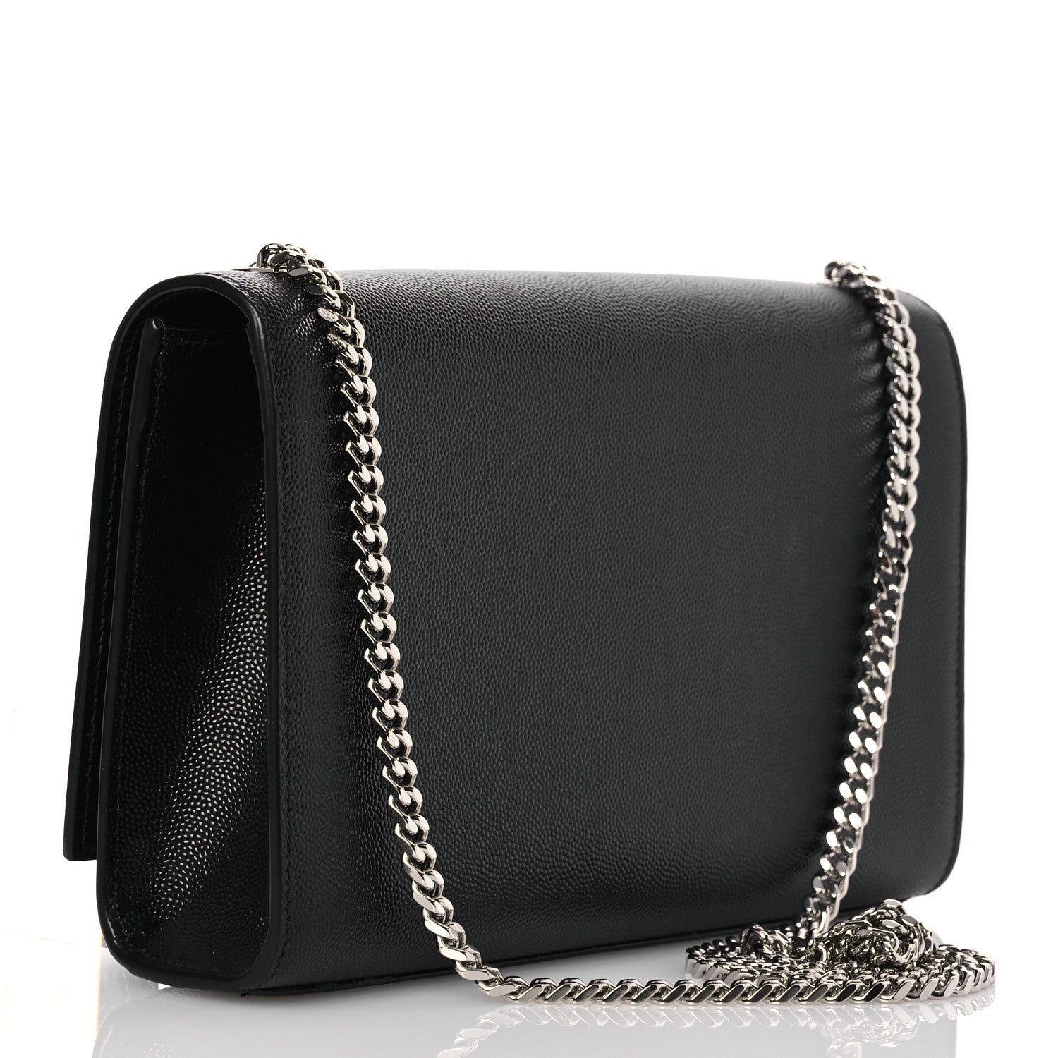 Saint Laurent Grain De Poudre Medium Classic Monogram Kate Satchel Black 3 of 12