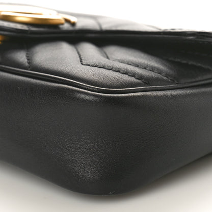 Gucci Calfskin Matelasse Super Mini GG Marmont Shoulder Bag Black 10 of 10