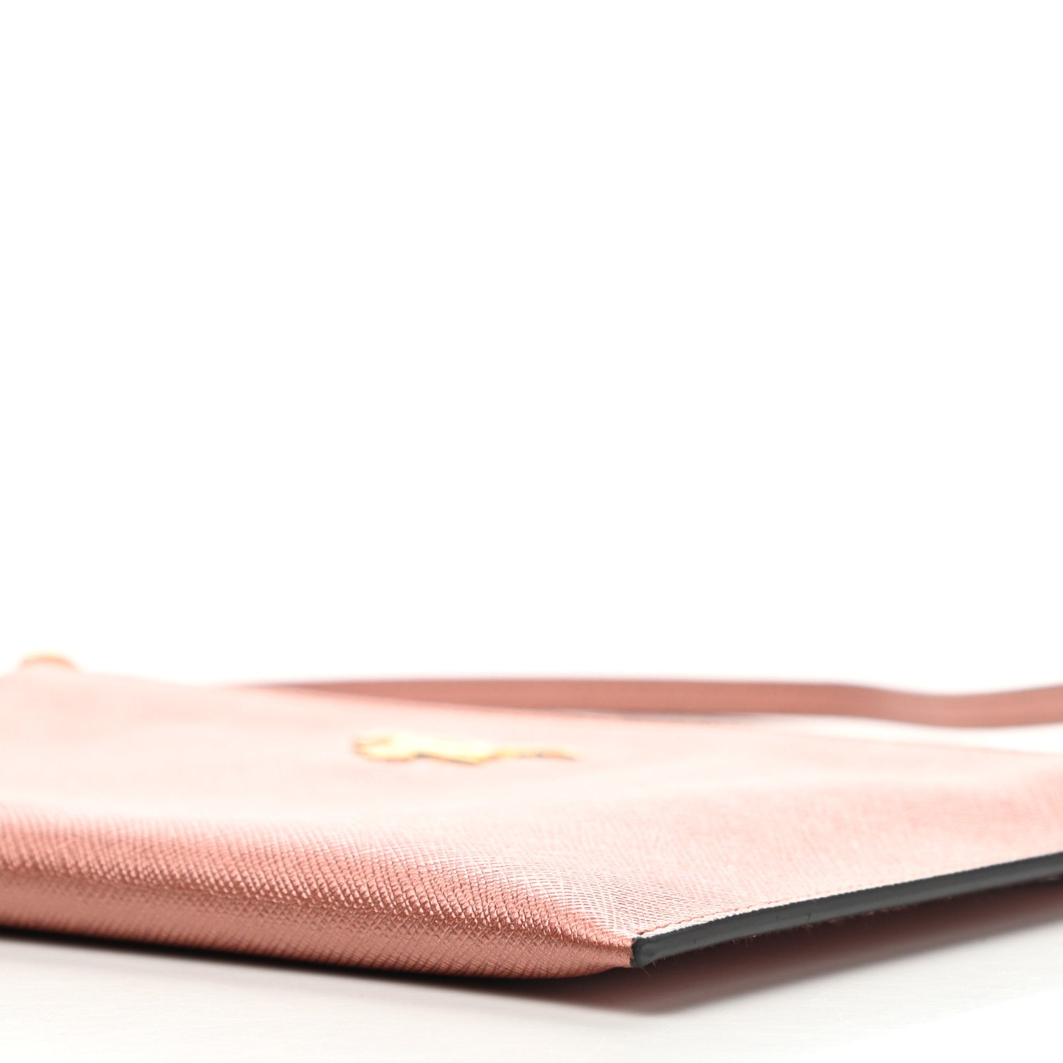 Prada Metallic Saffiano Small Flat Pouch Antico Mordore 9 of 10