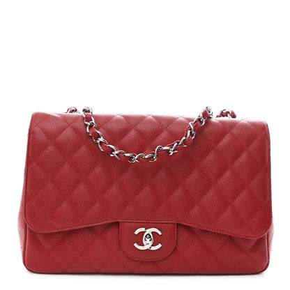 Chanel Caviar Quilted Jumbo Single Flap Red 1 of 11