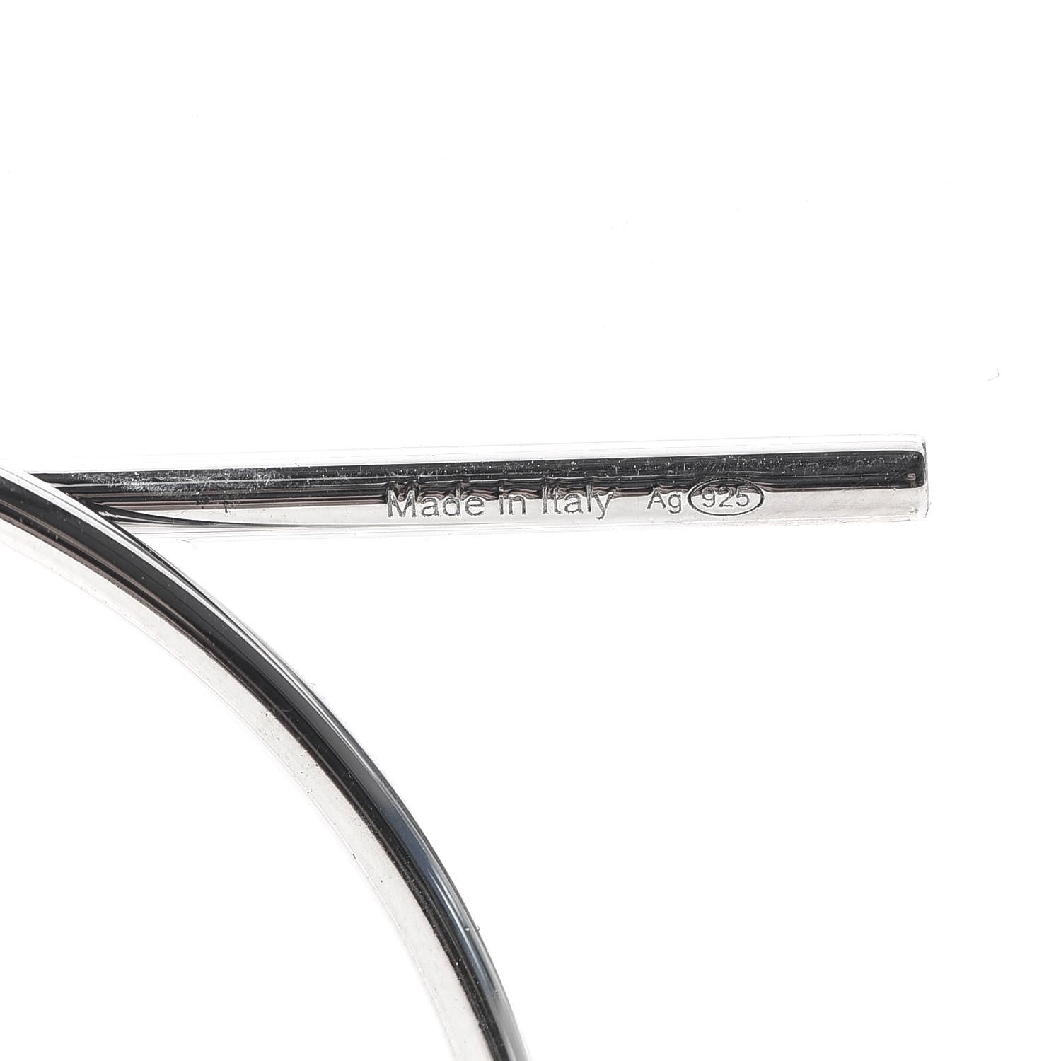 Hermes Sterling Silver MM Loop Earrings 5 of 5