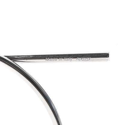 Hermes Sterling Silver MM Loop Earrings 5 of 5