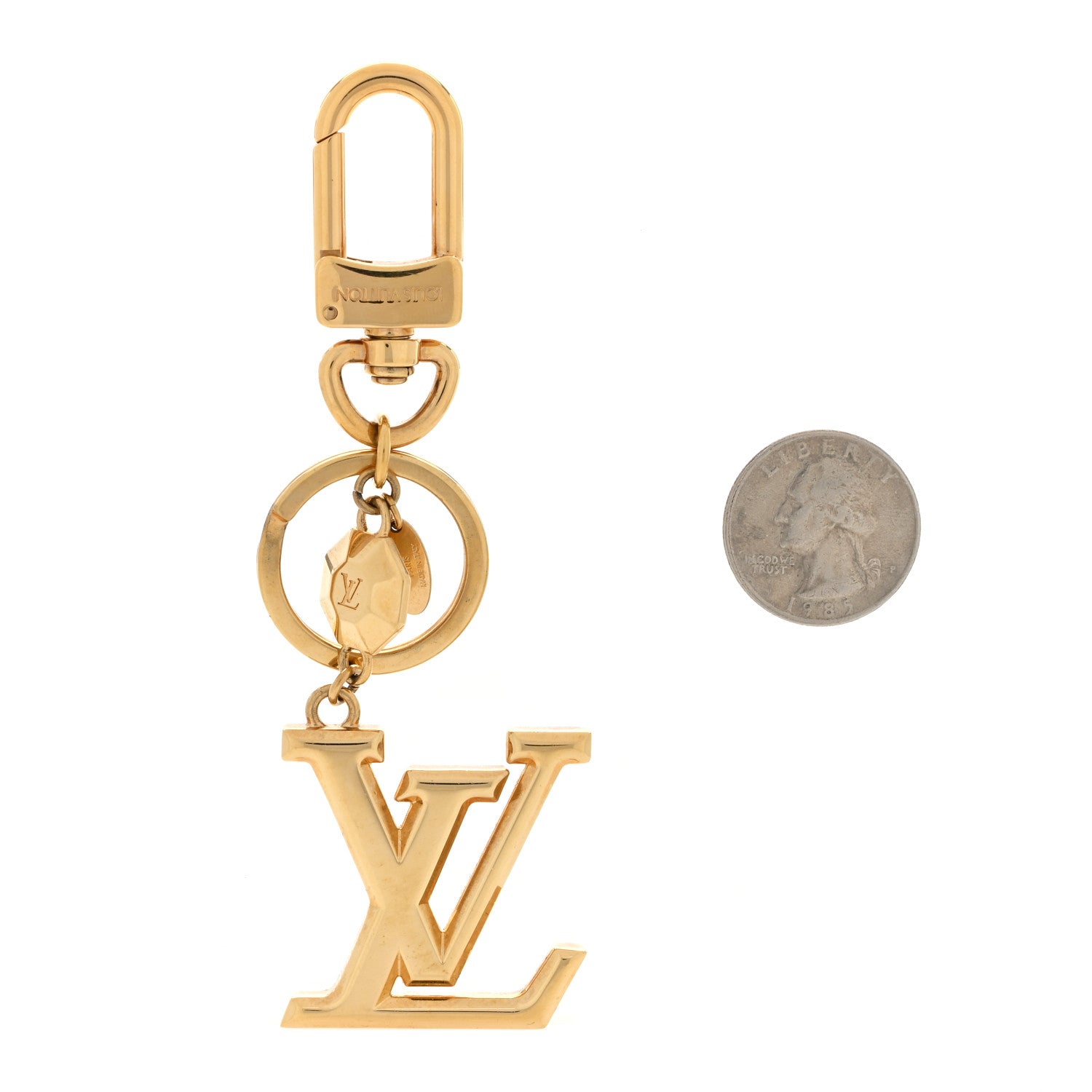 Louis Vuitton LV Facettes Bag Charm Key Holder Gold 2 of 4
