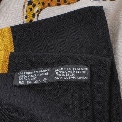 Hermes Cashmere Silk Tendresse Feline Shawl 140 7 of 8