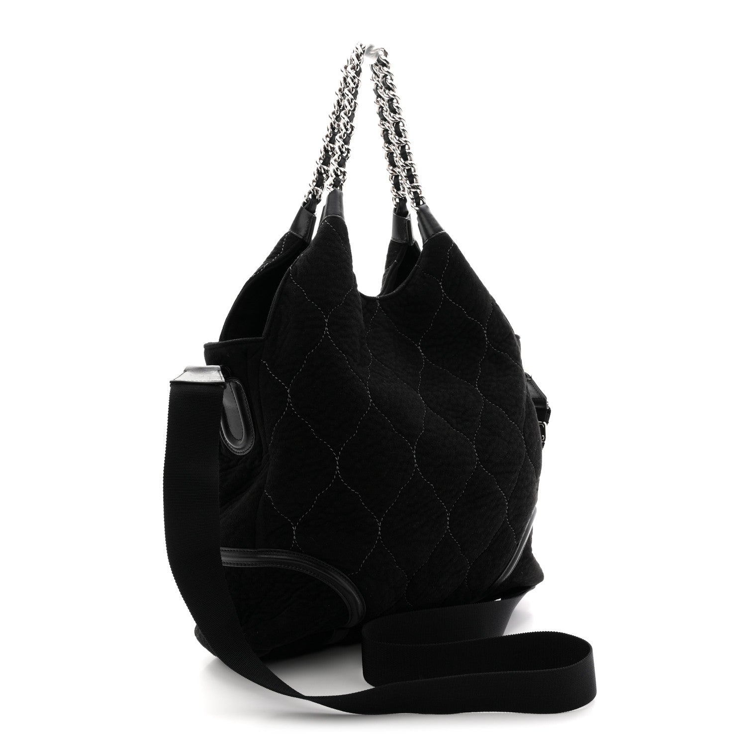 Chanel Microsuede Quilted Rodeo Drive Hobo Black 5 of 21