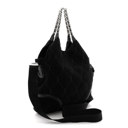 Chanel Microsuede Quilted Rodeo Drive Hobo Black 5 of 21