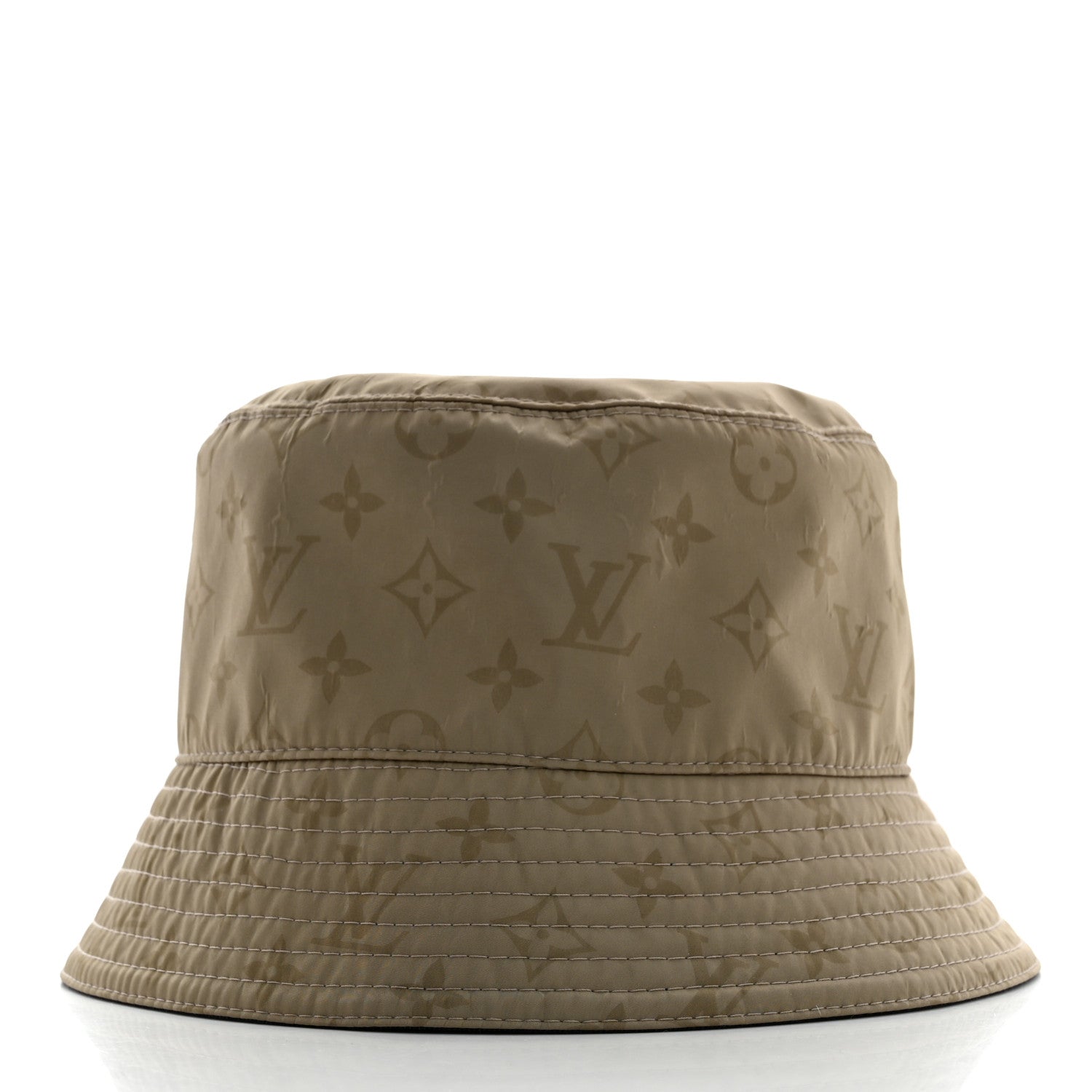 Louis Vuitton Nylon Wool Monogram Reversible Rain Bucket Hat L Beige 7 of 14