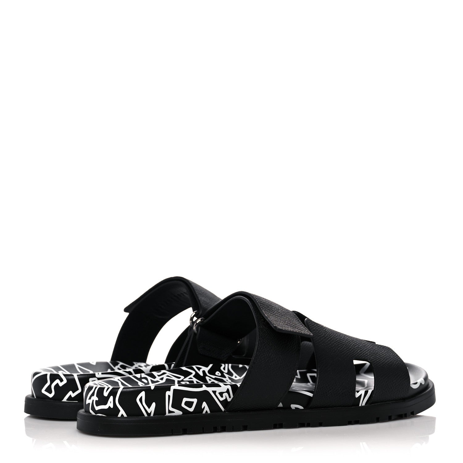 Hermes Epsom Calfskin Graff Hermes Mens Chypre Sandals 41 Black 4 of 8