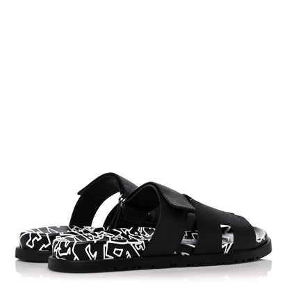 Hermes Epsom Calfskin Graff Hermes Mens Chypre Sandals 41 Black 4 of 8