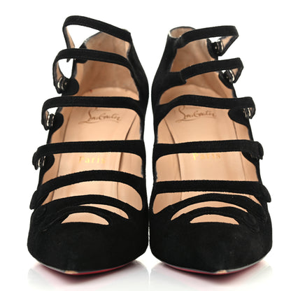Christian Louboutin Suede Viennana 120 Strappy Booties 39 Black 2 of 4