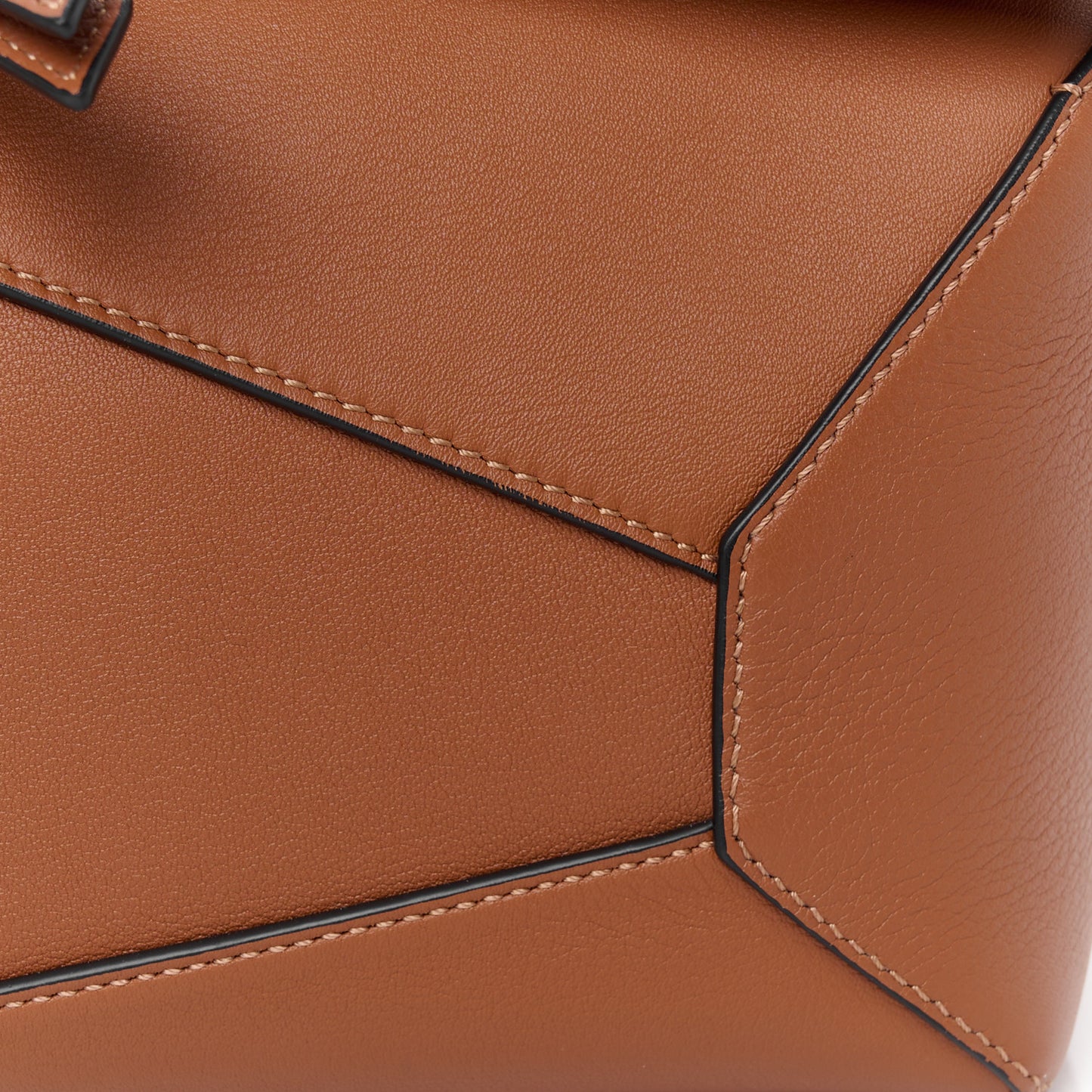 Calfskin Small Puzzle Edge Bag Tan