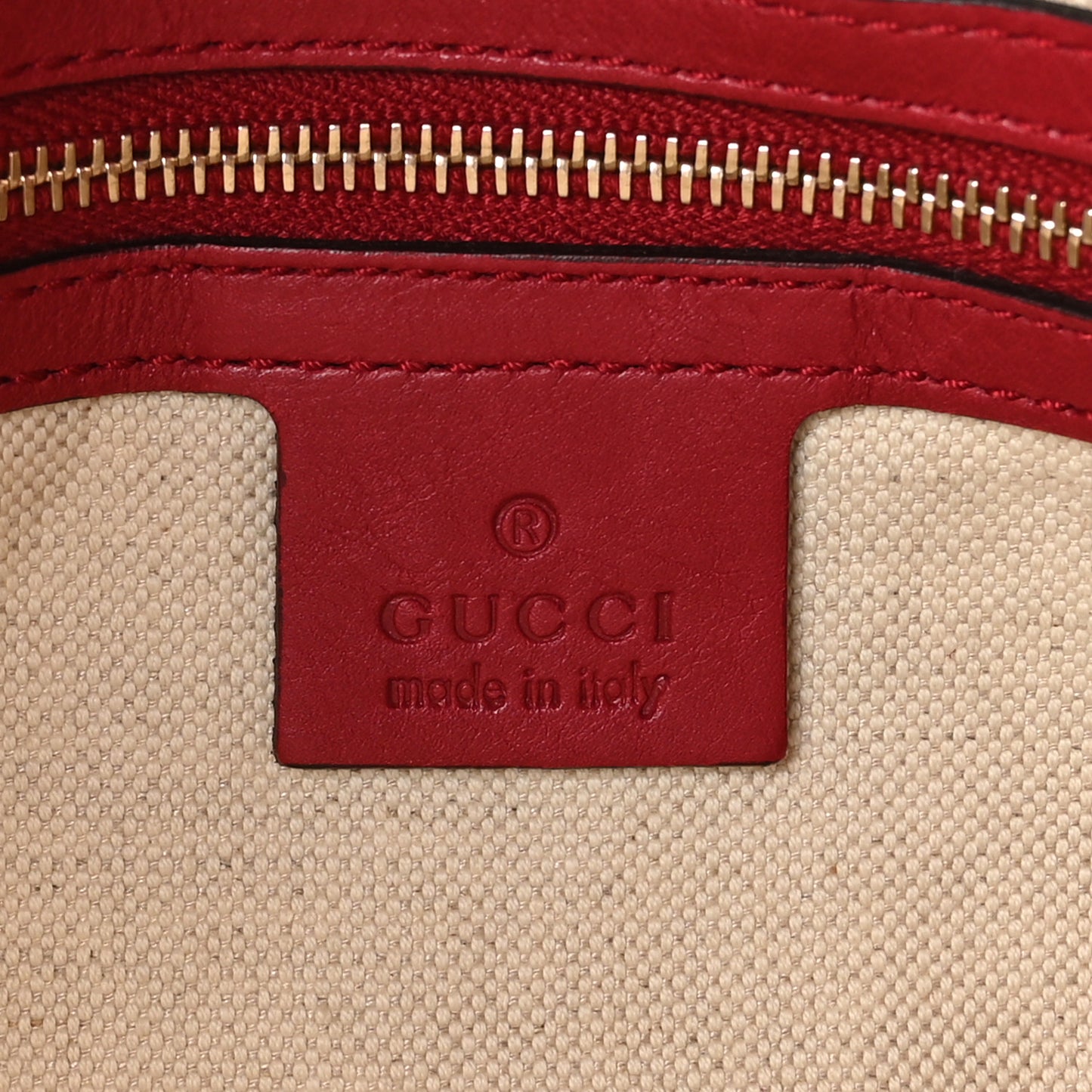 Guccissima Medium Lovely Heart Hobo Red