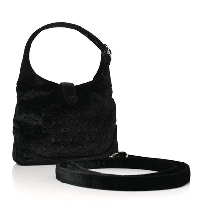 Gucci New Velvet Ashmir GG Monogram Small Jackie 1961 Hobo Black 3 of 9