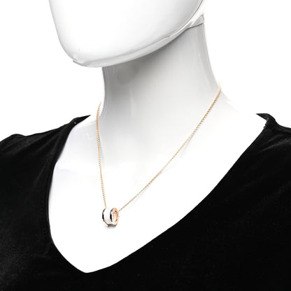 Bulgari 18K Rose Gold White Ceramic B.Zero1 Pendant Necklace 2 of 8