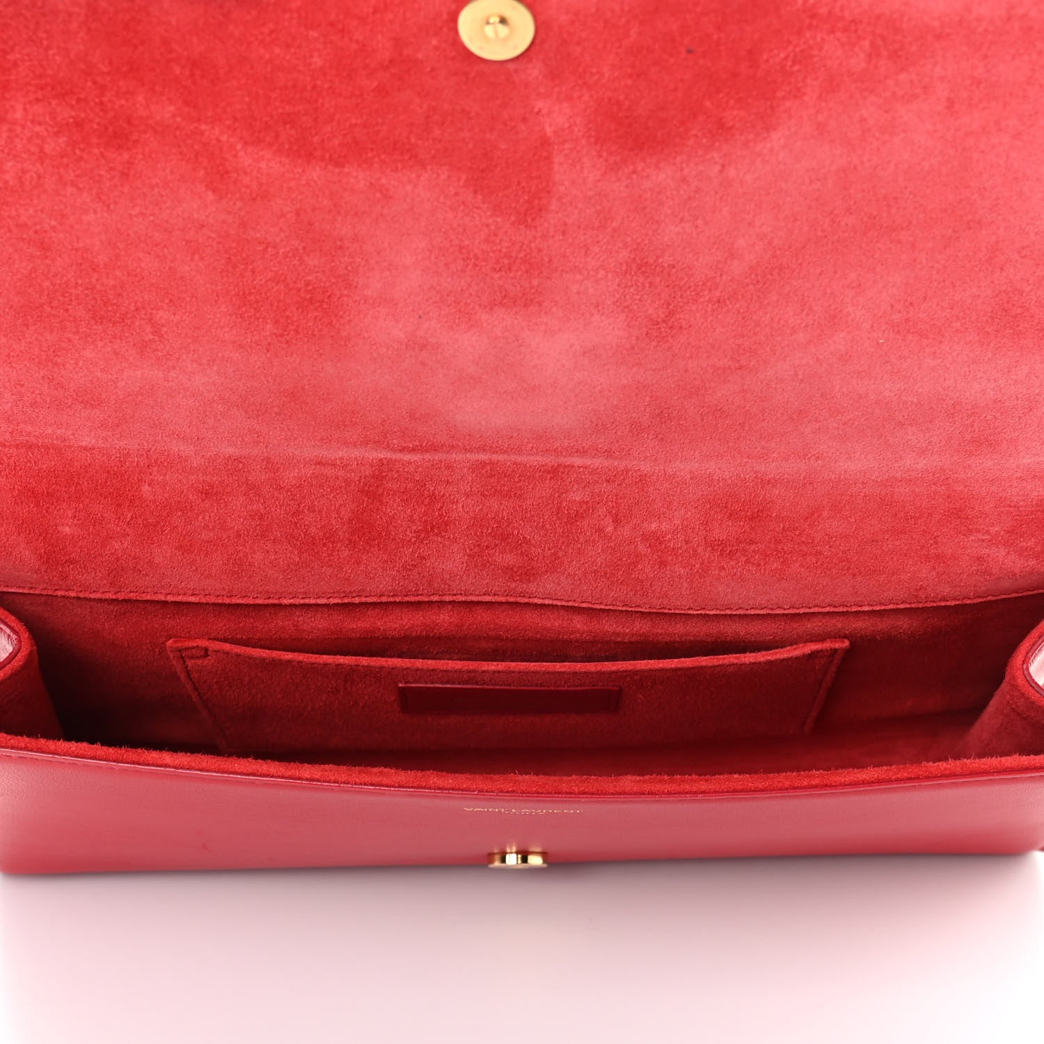 Saint Laurent Calfskin Classic Y Ligne Clutch Red 4 of 9
