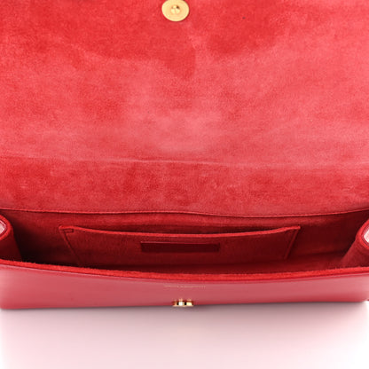 Saint Laurent Calfskin Classic Y Ligne Clutch Red 4 of 9