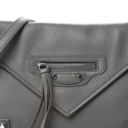 Balenciaga Veau Papier Classic Silver Hardware Triple XS Zip Around Crossbody Gris Acier 13 of 13