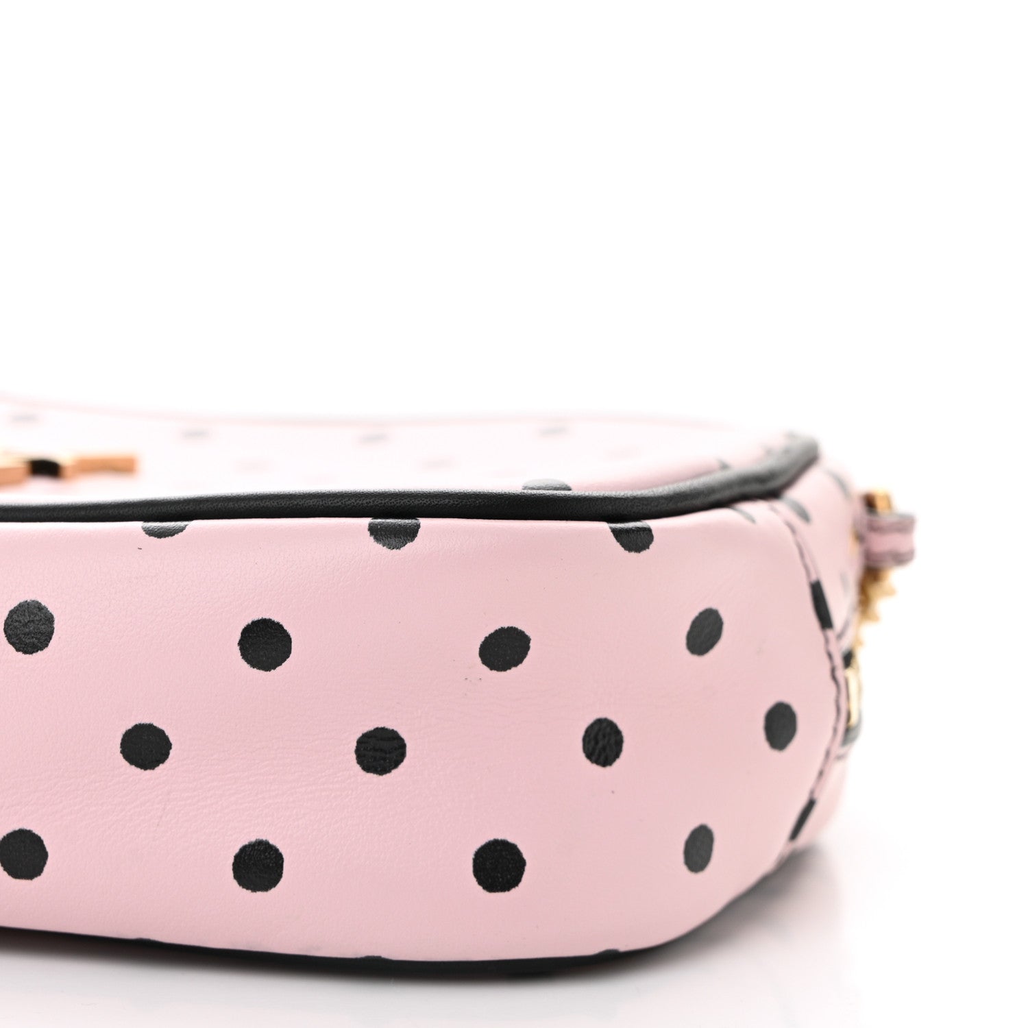 Saint Laurent Calfskin Printed Polka Dot Mini Lou Camera Bag Pink Black 10 of 10