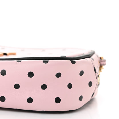 Saint Laurent Calfskin Printed Polka Dot Mini Lou Camera Bag Pink Black 10 of 10