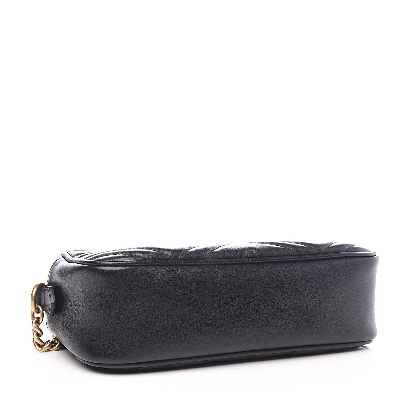Calfskin Matelasse Small GG Marmont Chain Shoulder Bag Black