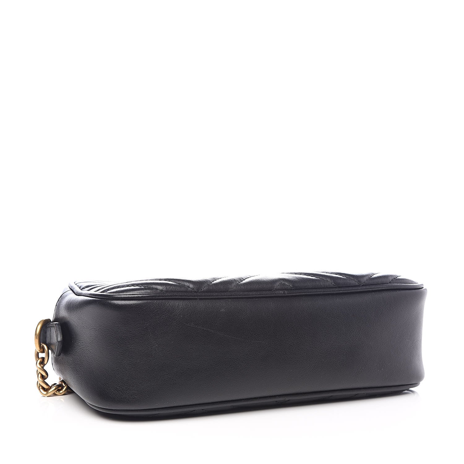 Gucci Calfskin Matelasse Small GG Marmont Chain Shoulder Bag Black 4 of 10