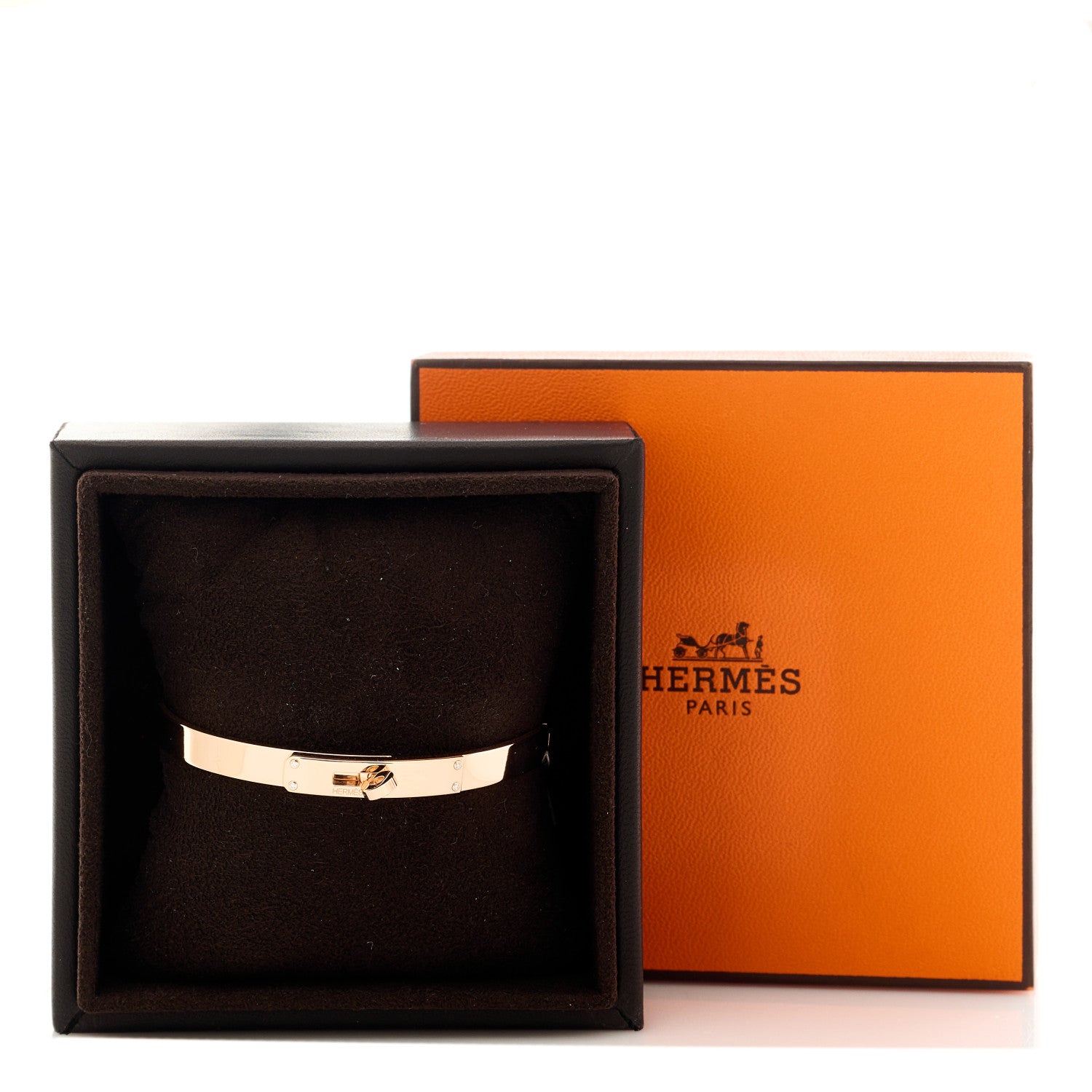 Hermes 18K Rose Gold Diamond PM Kelly Bracelet SH 4 of 4