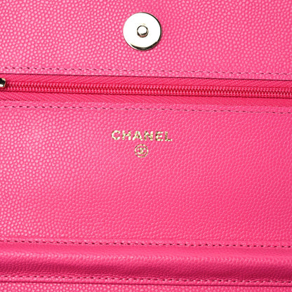 Chanel Caviar Quilted Wallet On Chain WOC Dark Pink 7 of 8