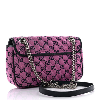 Gucci Monogram Multicolor Matelasse Diagonal Floral Embroidered Small GG Marmont Shoulder Bag Pink Blue Ivory Green Lilac 2 of 17