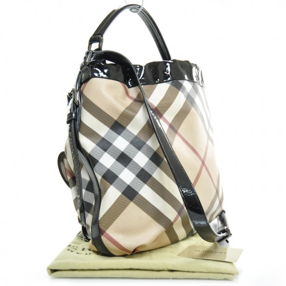 Patent Nova Check Drawstring Hobo