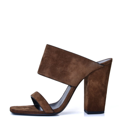 Saint Laurent Suede Oak 100 Mule Sandals 39 Land 1 of 4