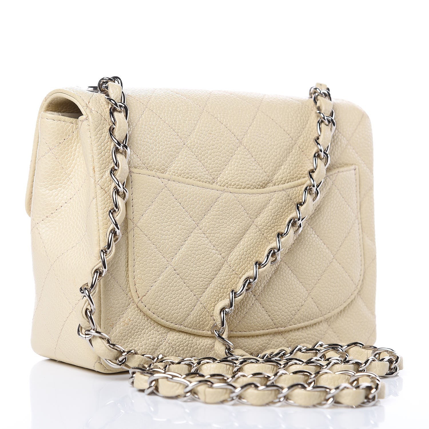 Chanel Caviar Quilted Mini Square Flap Light Beige 3 of 12
