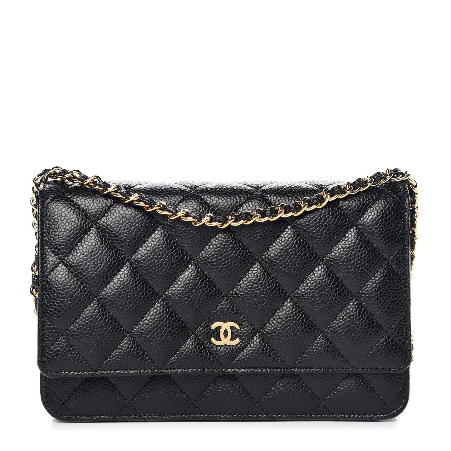 Caviar Quilted Wallet On Chain WOC Black