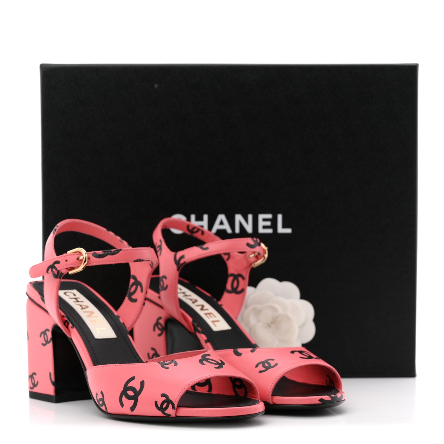 Printed Lambskin Coco Beach Sandals 37 Pink Black