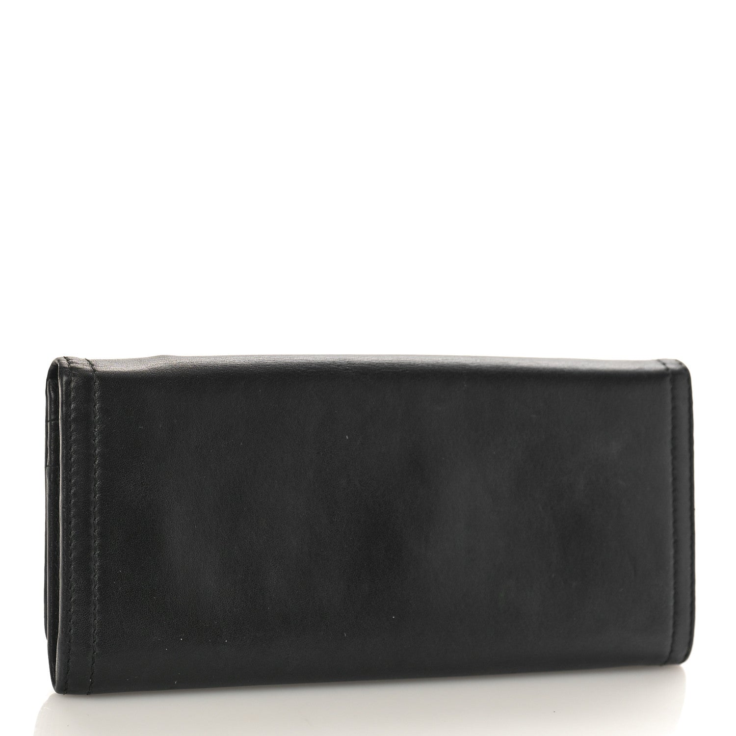Prada Soft Calfskin Continental Flap Wallet Black 3 of 8