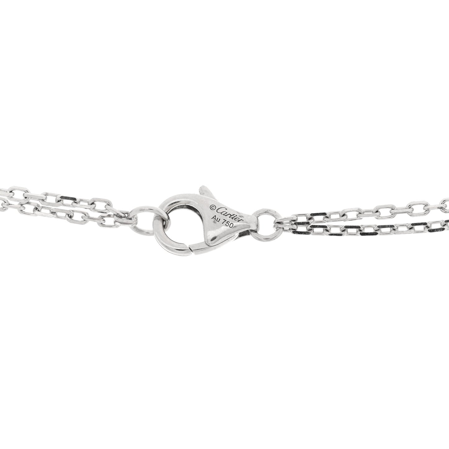 18K White Gold 2 Diamond LOVE Necklace