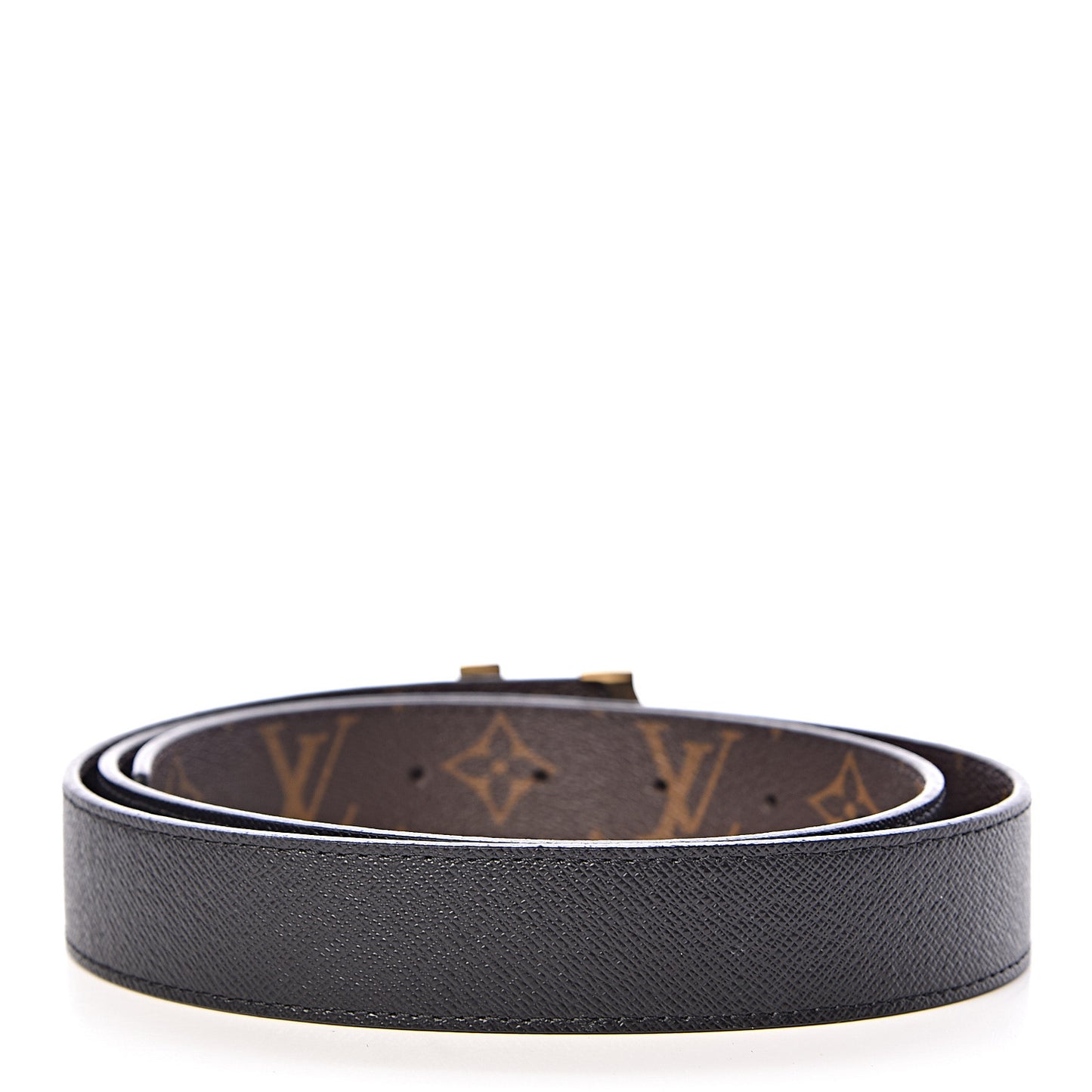 Calfskin Monogram 30mm LV Initiales Reversible Belt 90 36 Black