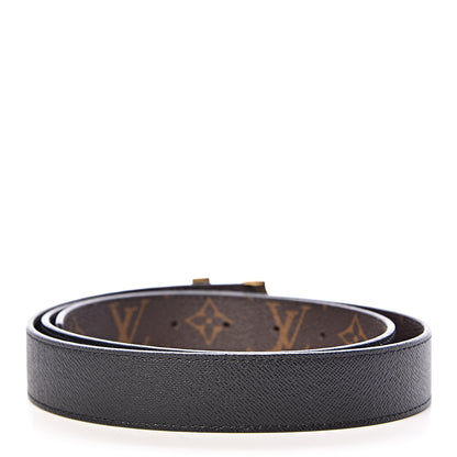 Louis Vuitton Calfskin Monogram 30mm LV Initiales Reversible Belt 90 36 Black 3 of 7