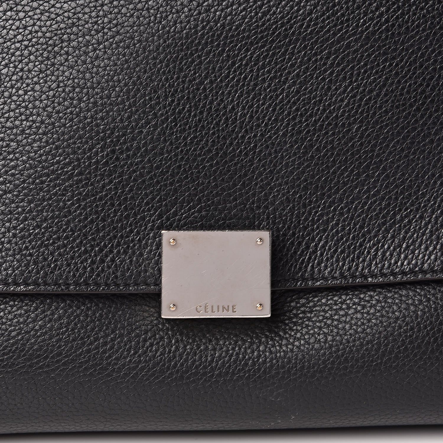 Celine Drummed Calfskin Suede Medium Trapeze Black 11 of 13