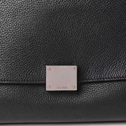 Celine Drummed Calfskin Suede Medium Trapeze Black 11 of 13
