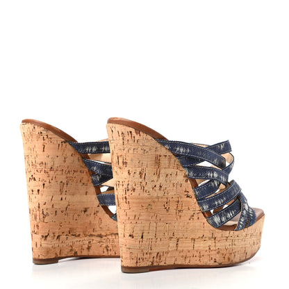 Christian Louboutin Ribbon Corniche 140 Sandals 38 Denim 4 of 10