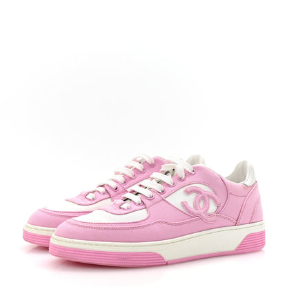 Chanel Cotton Sneakers 39 Pink White 4 of 10