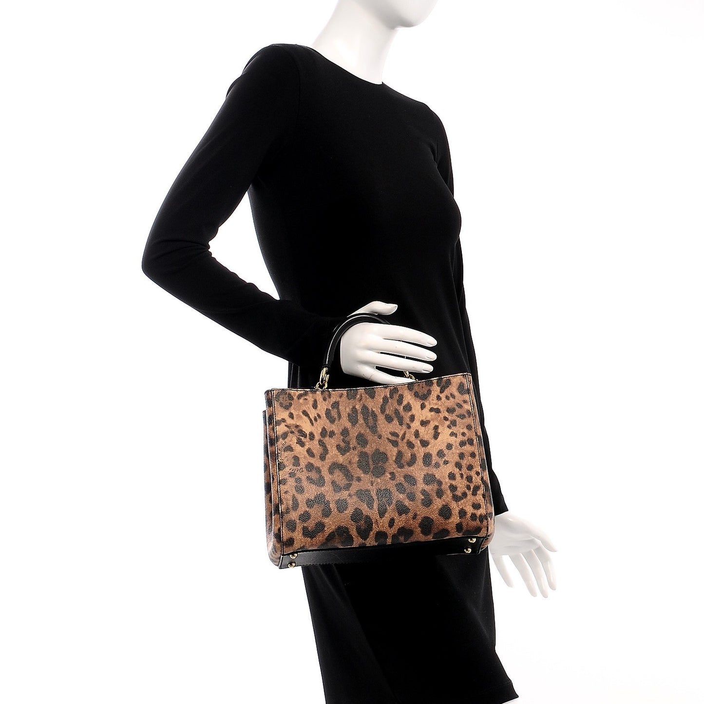 Dauphine Leopard Print Medium Miss Sicily Shopper Tote Naturale