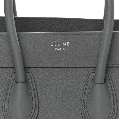 Celine Drummed Calfskin Micro Luggage Kohl 7 of 10
